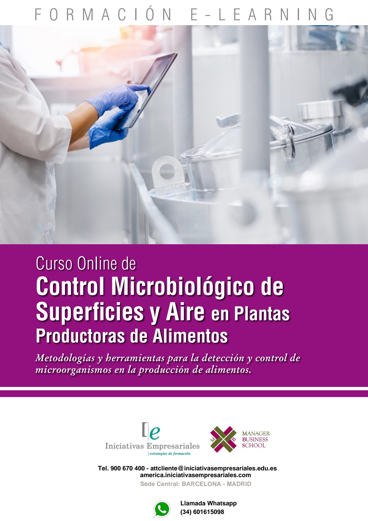 Control Microbiológico de Superficies y Aire en Plantas Productoras de Alimentos