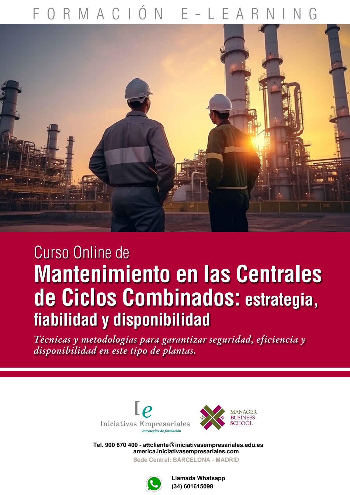 Mantenimiento en las Centrales de Ciclos Combinados: estrategia, fiabilidad y disponibilidad