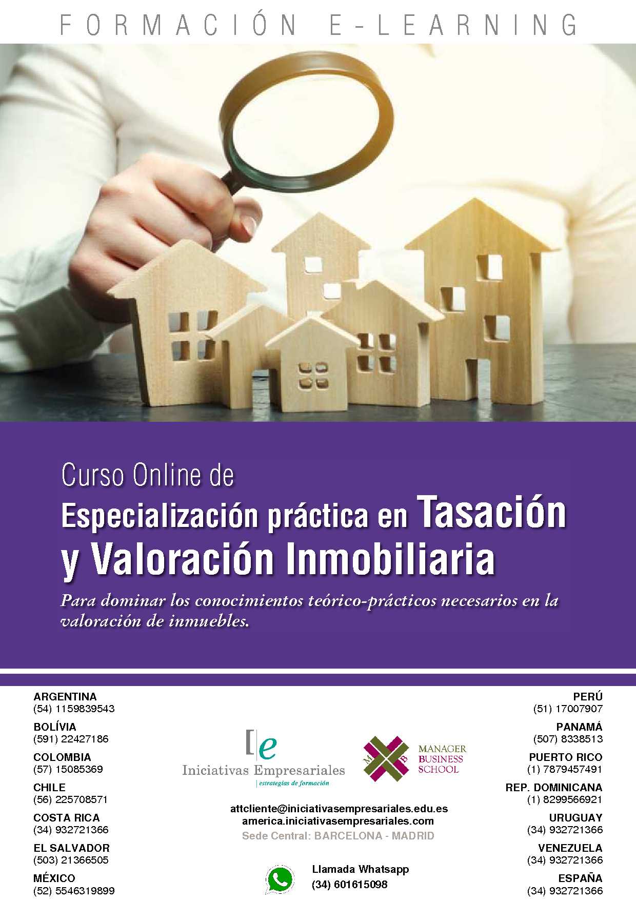 Especialización práctica en Tasación y Valoración Inmobiliaria