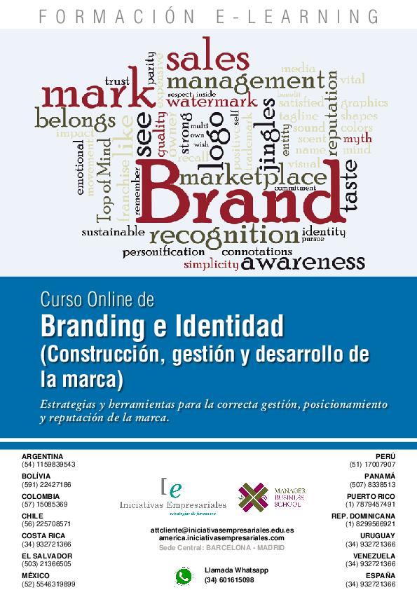 Branding e Identidad (Construcción, Gestión y Desarrollo de la Marca)