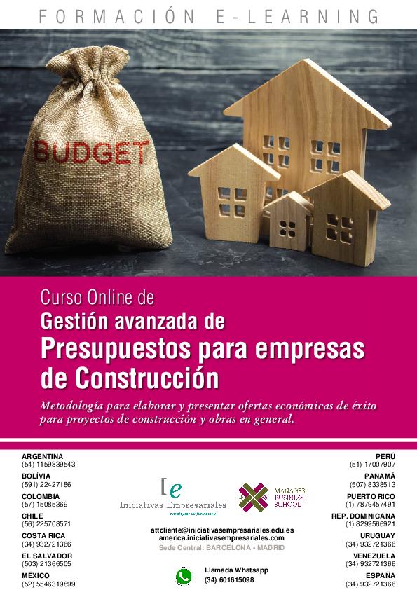 Gestión avanzada de Presupuestos para empresas de Construcción