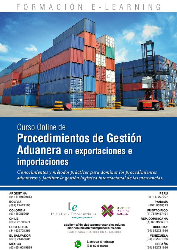 Procedimientos de Gestión Aduanera en exportaciones e importaciones