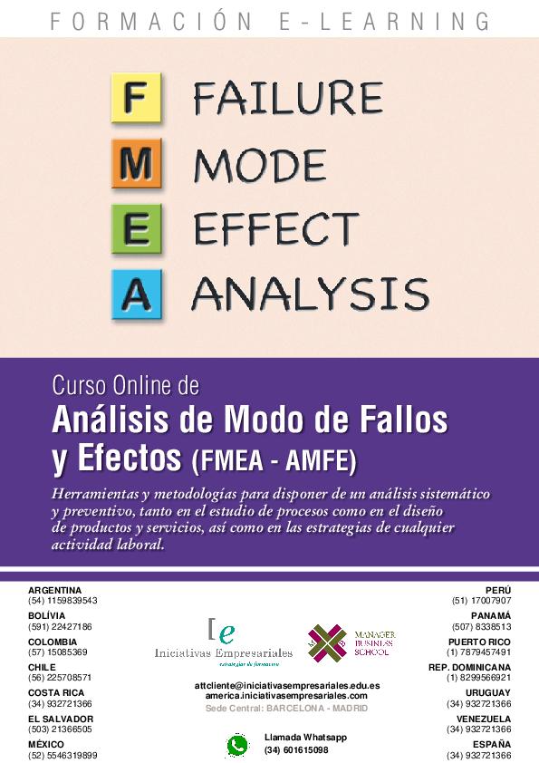 Análisis de Modo de Fallos y Efectos (FMEA - AMFE)