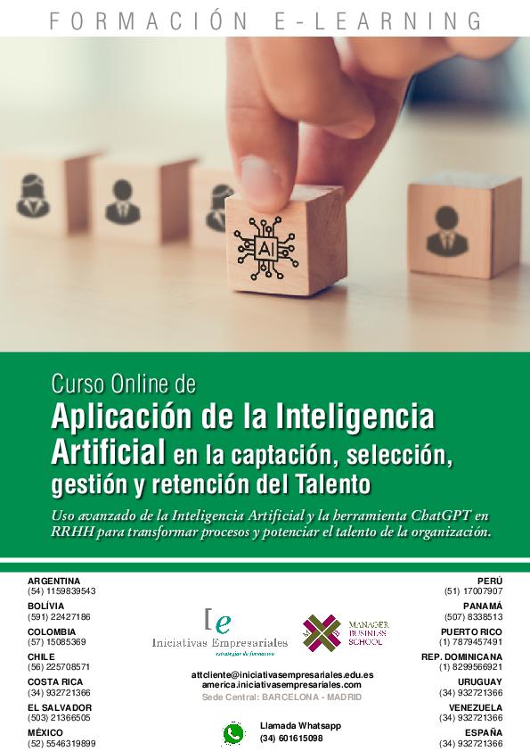 Aplicación de la Inteligencia Artificial en la captación, selección, gestión y retención del Talento