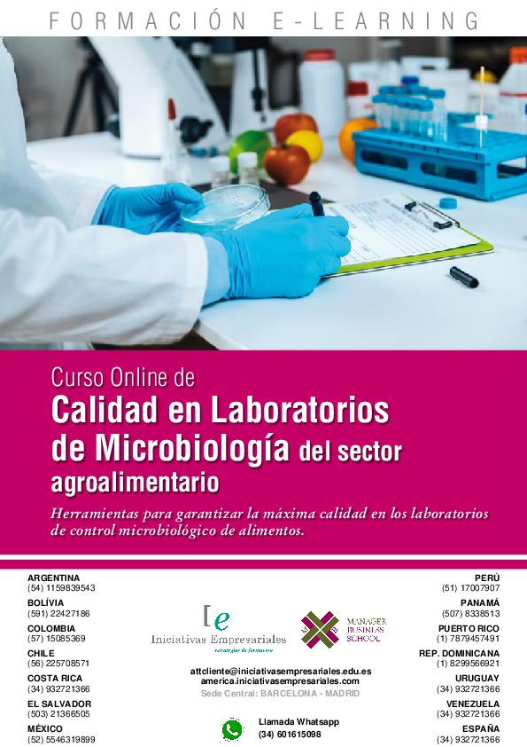 Calidad en Laboratorios de Microbiología del sector agroalimentario