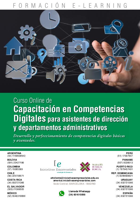 Capacitación en Competencias Digitales para asistentes de dirección y departamentos administrativos