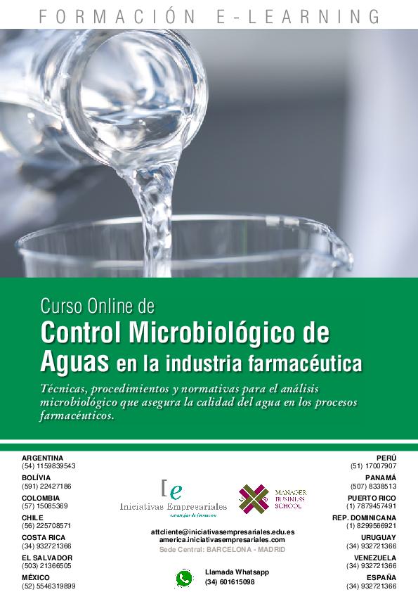 Control Microbiológico de Aguas en la industria farmacéutica