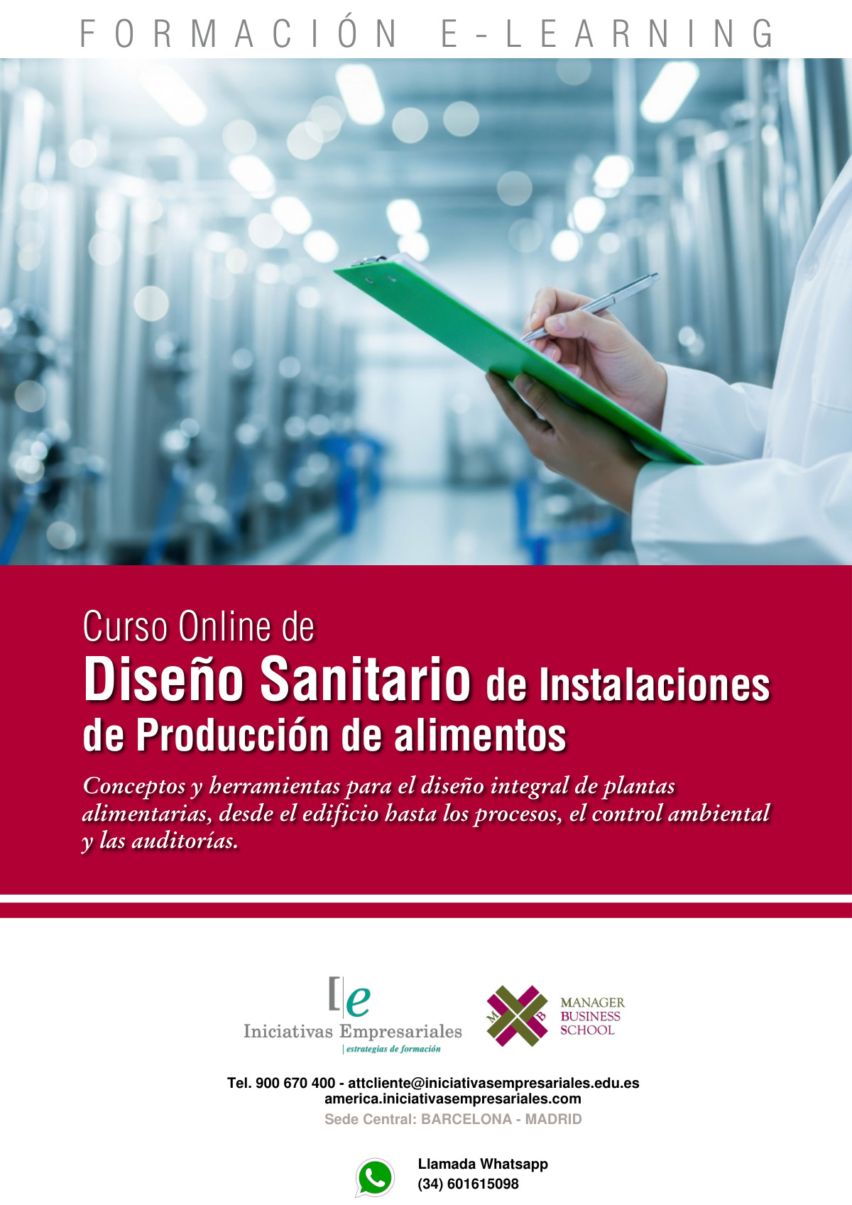 Diseño Sanitario de Instalaciones de Producción de alimentos