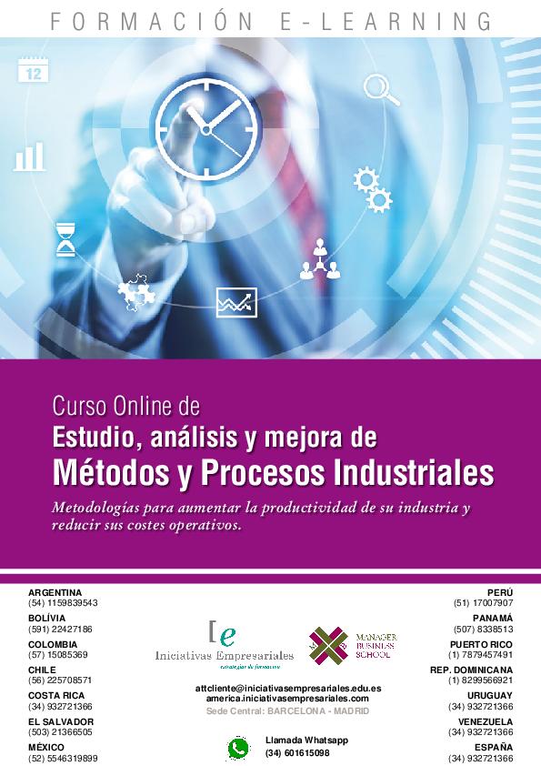 Estudio, Análisis y Mejora de Métodos y Procesos Industriales