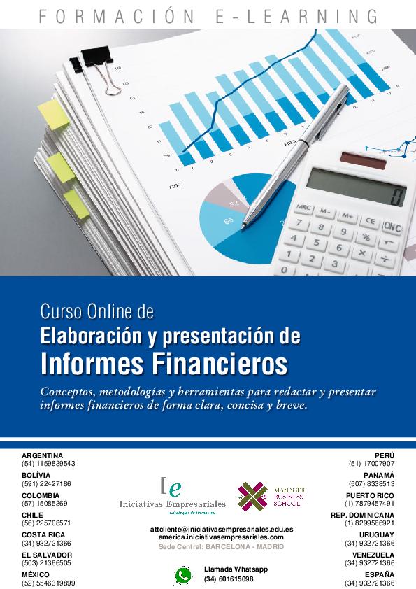 Elaboración y presentación de Informes Financieros