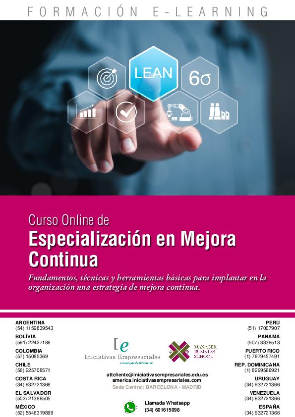 Especialización en Mejora Continua