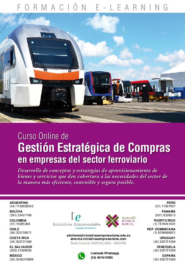 Gestión Estratégica de Compras en empresas del sector ferroviario