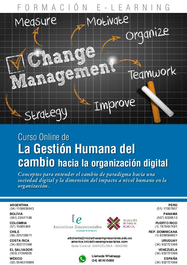 La Gestión Humana del cambio hacia la organización digital