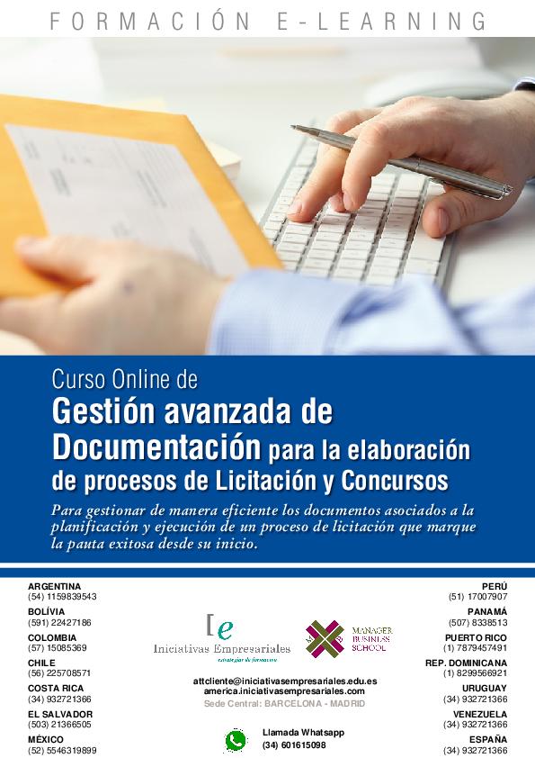 Gestión avanzada de Documentación para la elaboración de procesos de Licitación y Concursos