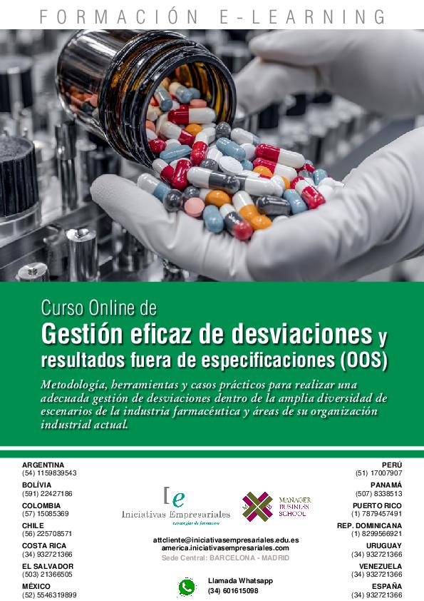 Gestión eficaz de desviaciones y resultados fuera de especificaciones (OOS)