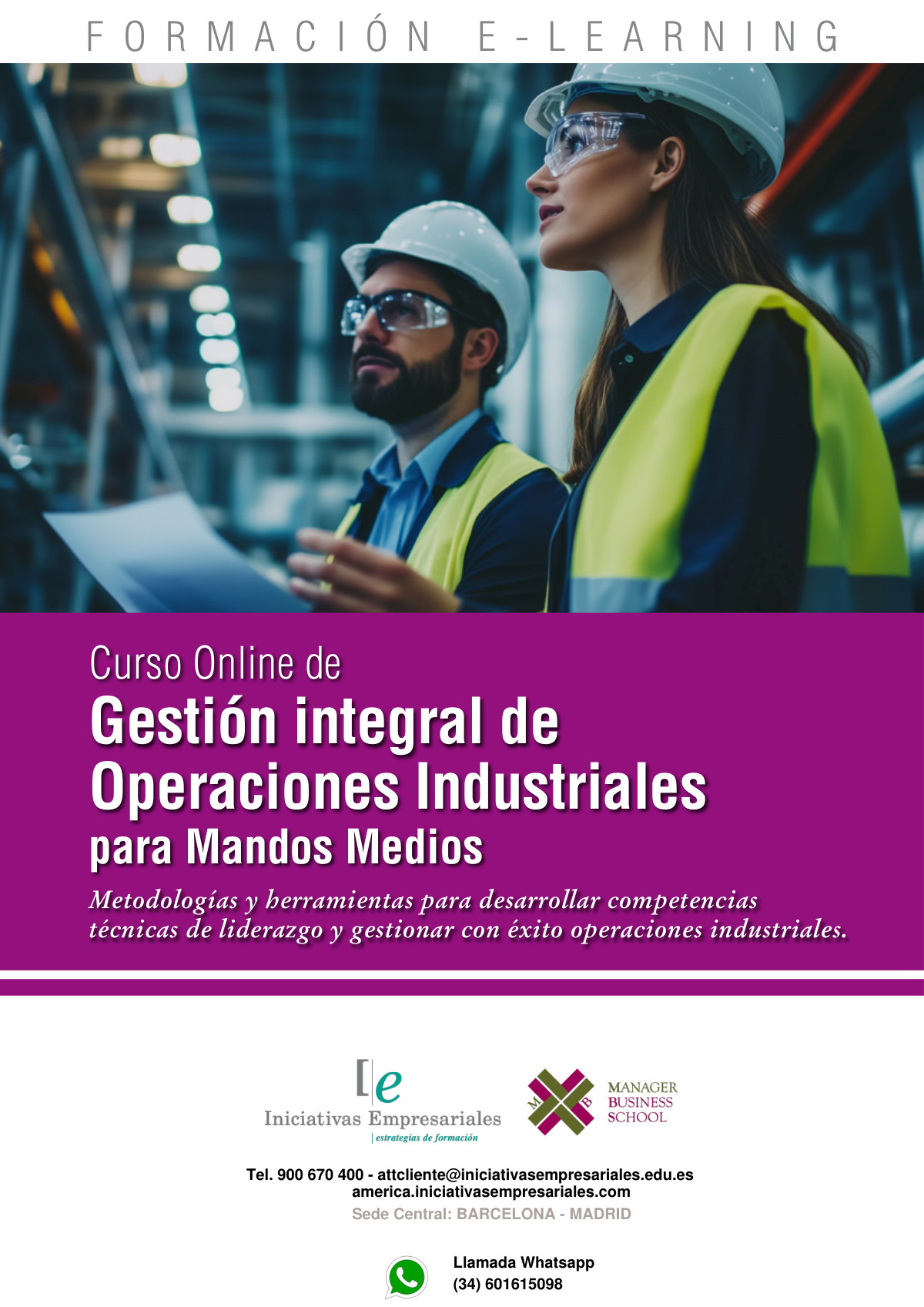 Gestión integral de Operaciones Industriales para Mandos Medios