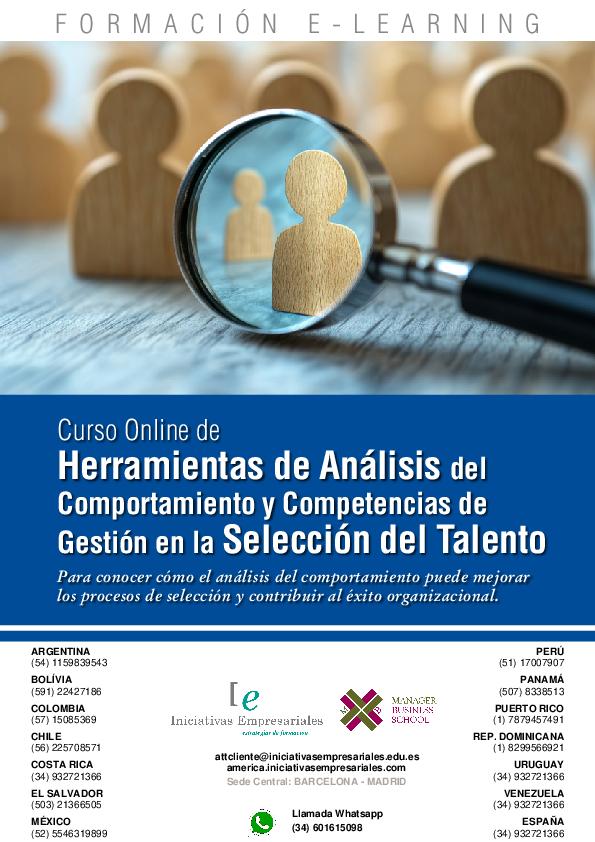 Herramientas de Análisis del Comportamiento y Competencias de Gestión en la Selección del Talento