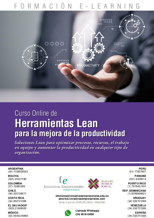 Herramientas Lean para la mejora de la productividad