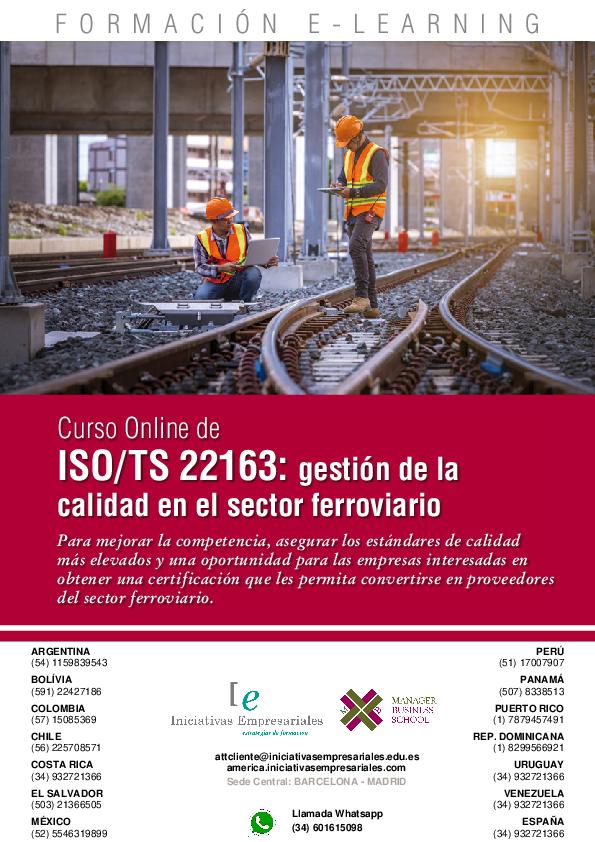 ISO/TS 22163: gestión de la calidad en el sector ferroviario