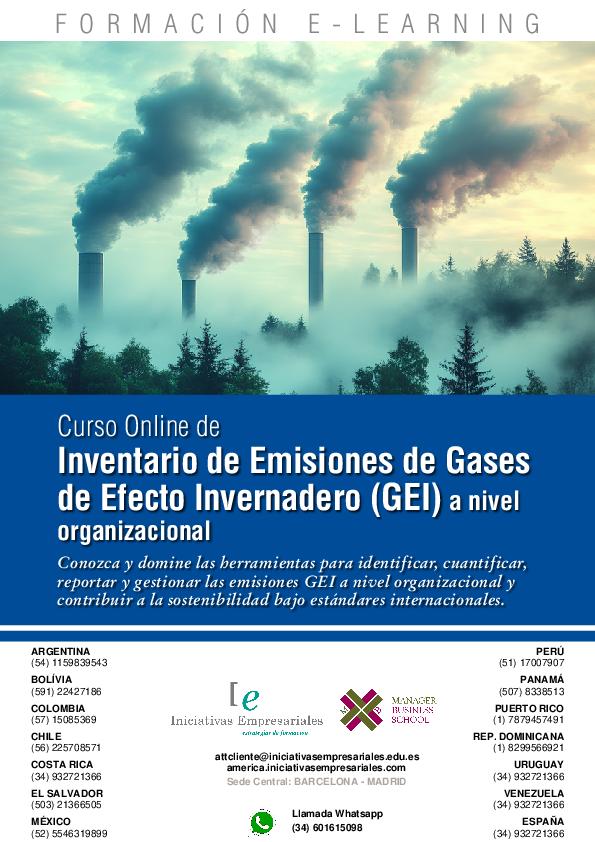 Inventario de Emisiones de Gases de Efecto Invernadero (GEI) a nivel organizacional