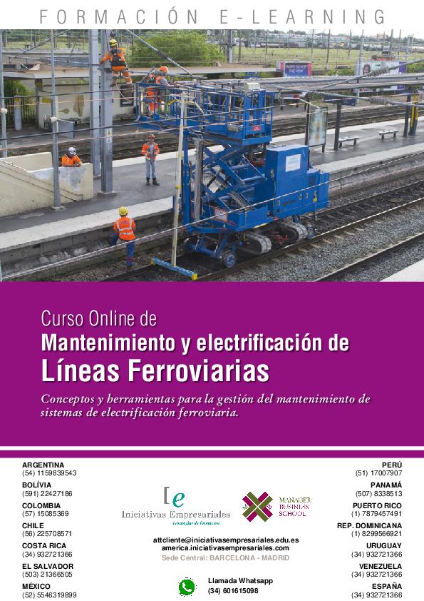Mantenimiento y electrificación de Líneas Ferroviarias