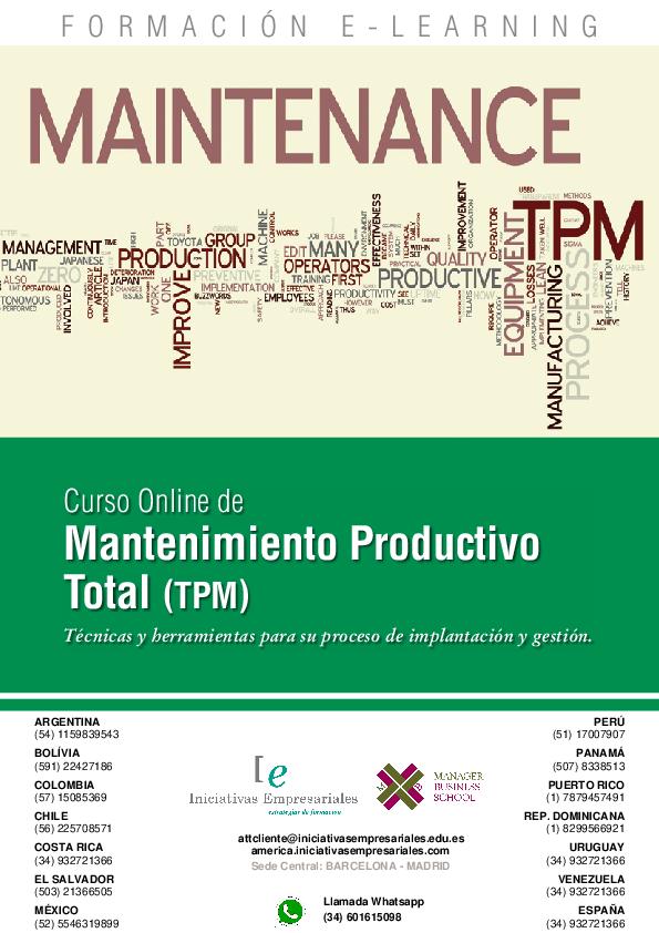 Mantenimiento Productivo Total (TPM)