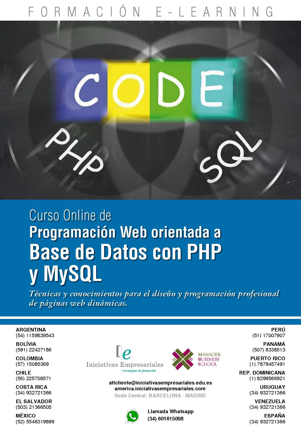 Programación Web orientada a Base de Datos con PHP y MySQL 