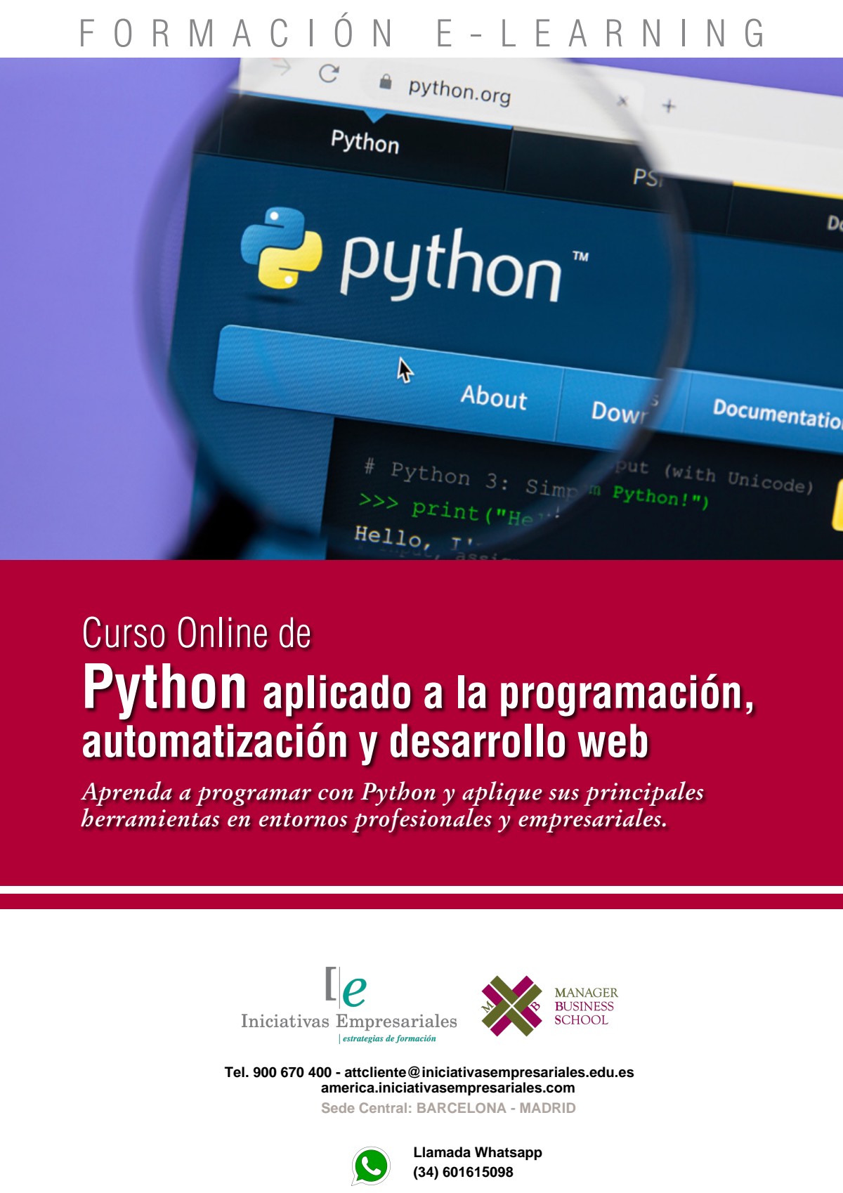 Python aplicado a la programación, automatización y desarrollo web