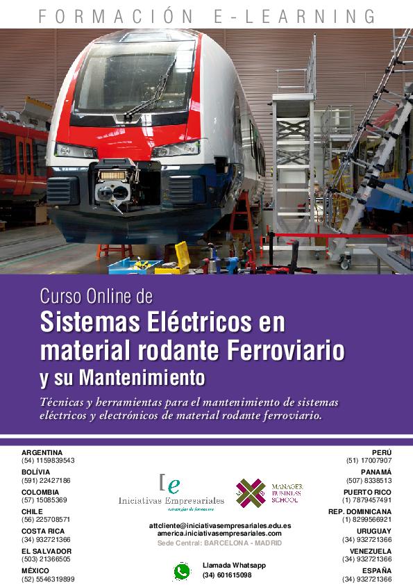 Sistemas Eléctricos en material rodante Ferroviario y su Mantenimiento