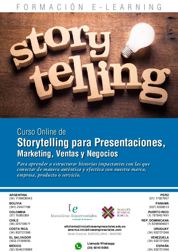 Storytelling para Presentaciones, Marketing, Ventas y Negocios