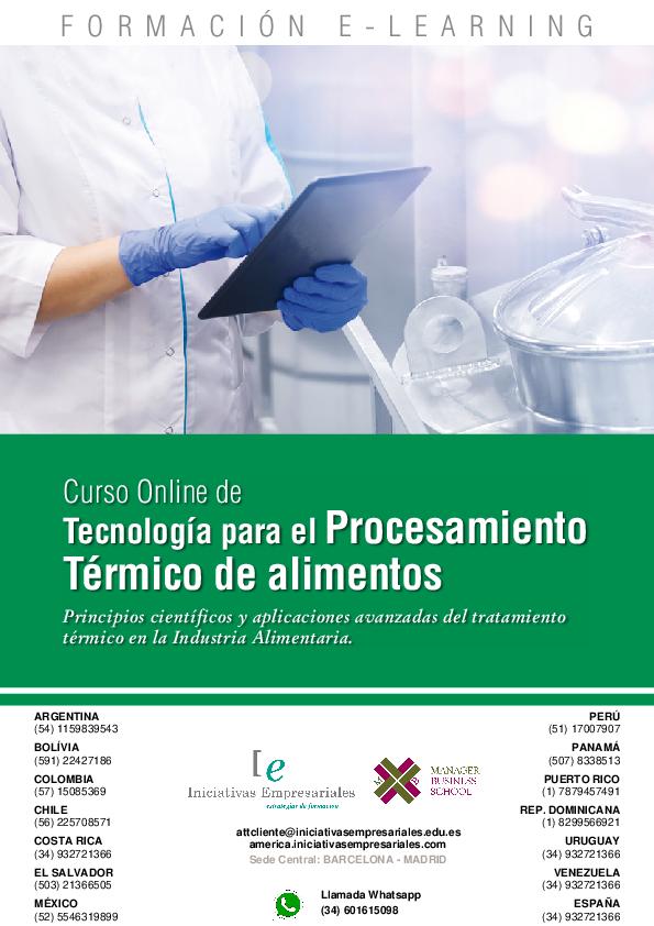 Tecnología para el Procesamiento Térmico de alimentos