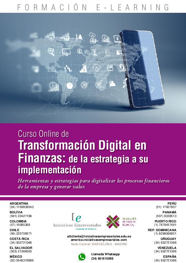 Transformación Digital en Finanzas: de la estrategia a su implementación