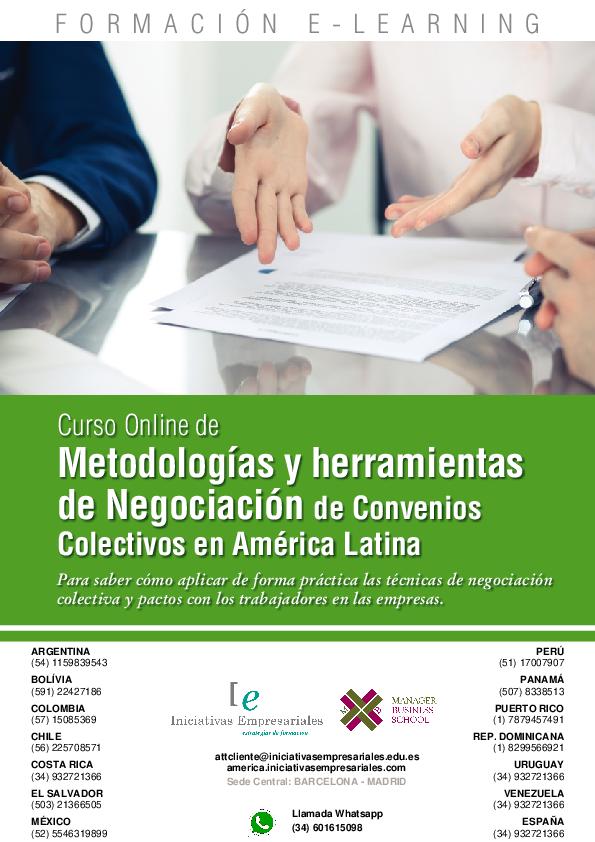 Metodologías y herramientas de Negociación de Convenios Colectivos en América Latina